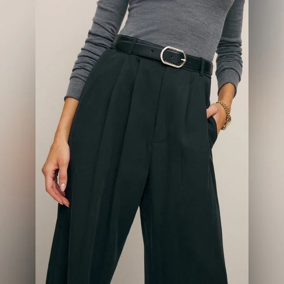 NWT Reformation Petites Mason Pant Black - Picture 2 of 6